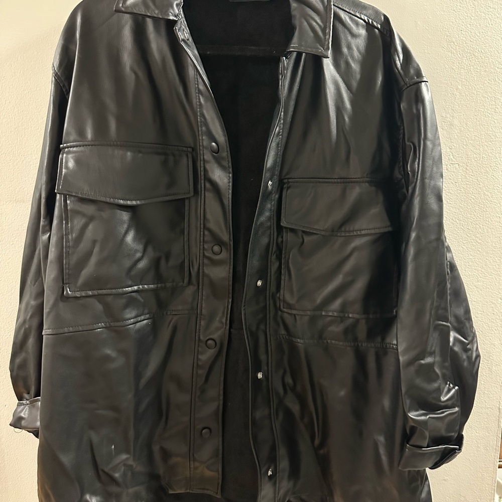 Zara Women’s oversized leather shacket